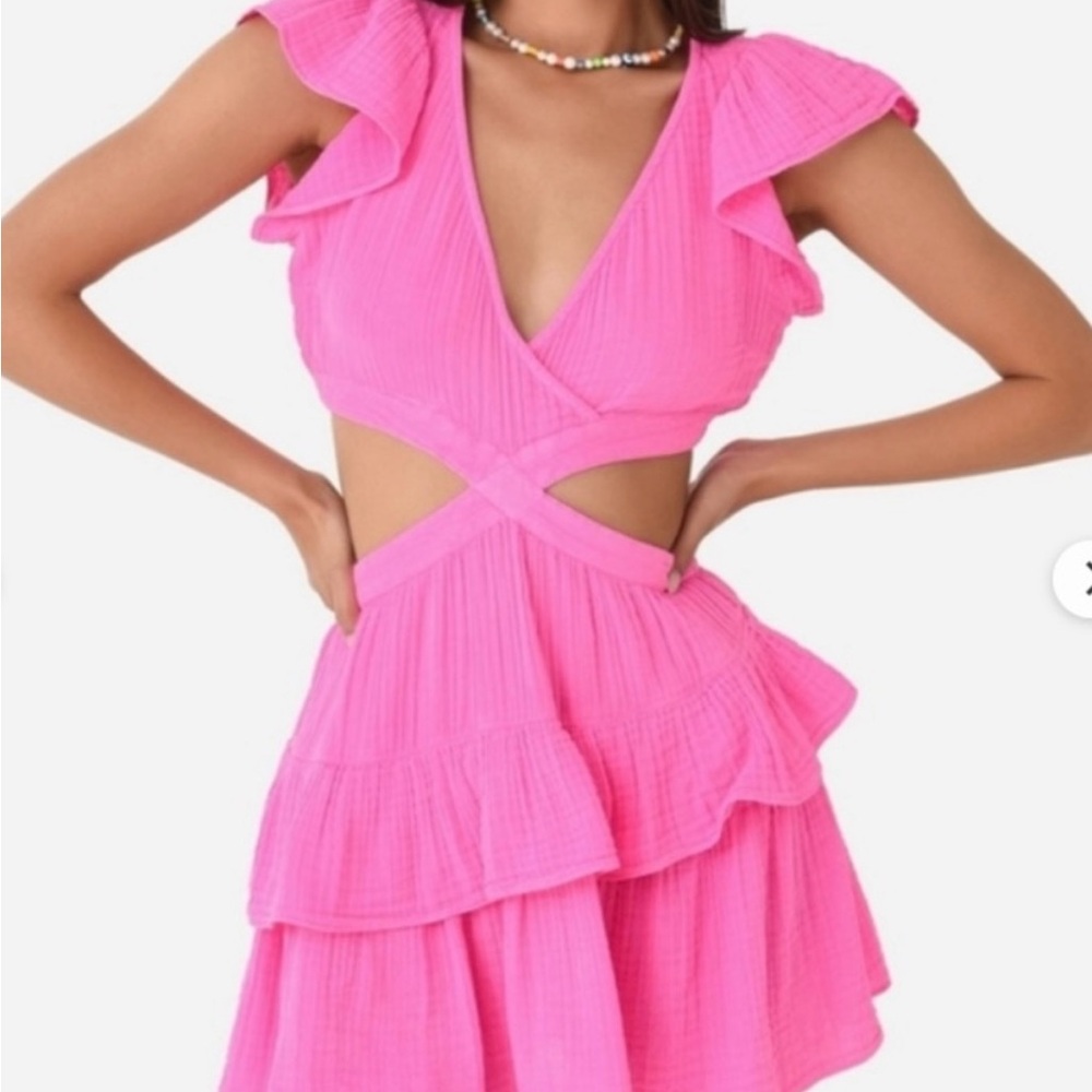 LSF Hot Pink Cutout Mini Dress